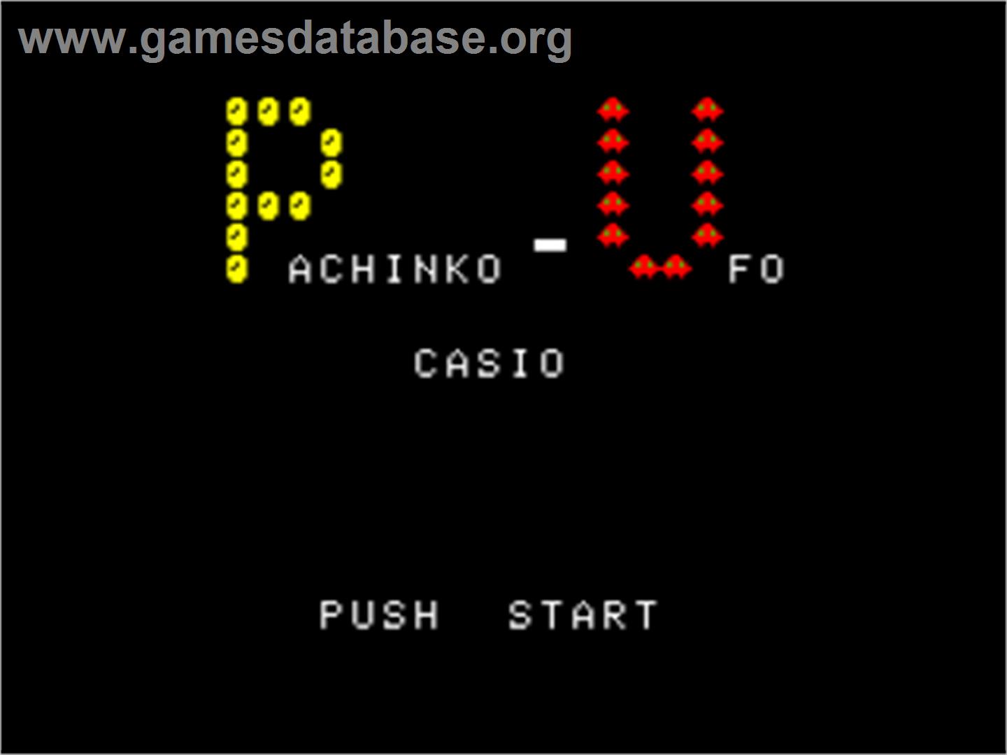 Pachinko-UFO - Casio PV-1000 - Artwork - Title Screen