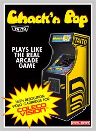 Box cover for Chack'n Pop on the Coleco Vision.