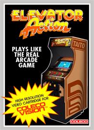 Box cover for Elevator Action on the Coleco Vision.