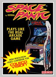 Box cover for Space Panic on the Coleco Vision.