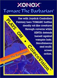 Box cover for Tomarc The Barbarian on the Coleco Vision.