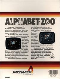 Box back cover for Alphabet Zoo on the Coleco Vision.