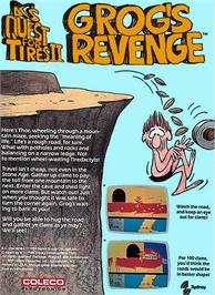 Box back cover for BC's Quest for Tires 2: Grog's Revenge on the Coleco Vision.