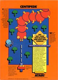 Box back cover for Centipede on the Coleco Vision.