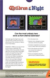 Box back cover for Children Of The Night on the Coleco Vision.