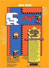 Box back cover for Dig Dug on the Coleco Vision.