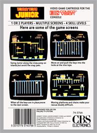 Box back cover for Donkey Kong Junior on the Coleco Vision.