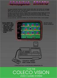 Box back cover for Frantic Freddy on the Coleco Vision.