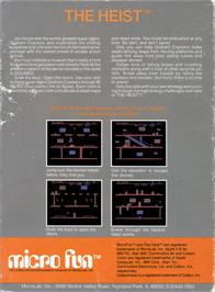 Box back cover for Heist, The on the Coleco Vision.
