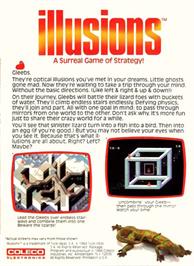 Box back cover for Illusions on the Coleco Vision.