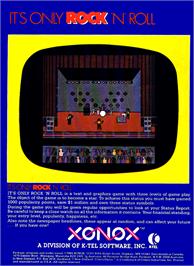 Box back cover for It's Only Rock 'n' Roll on the Coleco Vision.