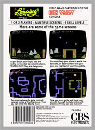 Box back cover for Looping on the Coleco Vision.