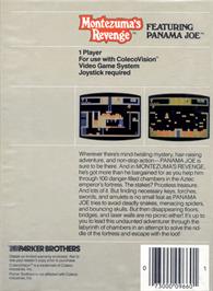 Box back cover for Montezuma's Revenge on the Coleco Vision.