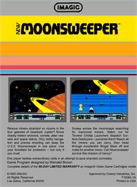 Box back cover for Moonsweeper on the Coleco Vision.