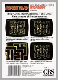 Box back cover for Mouse Trap on the Coleco Vision.