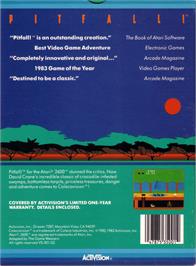 Box back cover for Pitfall! on the Coleco Vision.