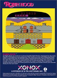 Box back cover for Robin Hood on the Coleco Vision.
