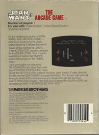 Box back cover for Star Wars - The Arcade Game on the Coleco Vision.