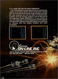Box back cover for Threshold on the Coleco Vision.