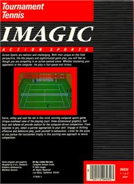 Box back cover for Tournament Tennis on the Coleco Vision.