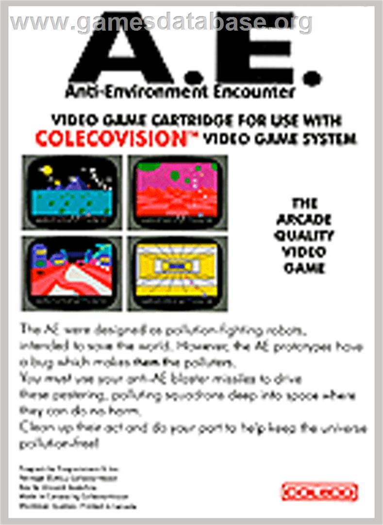A.E. - Coleco Vision - Artwork - Box Back