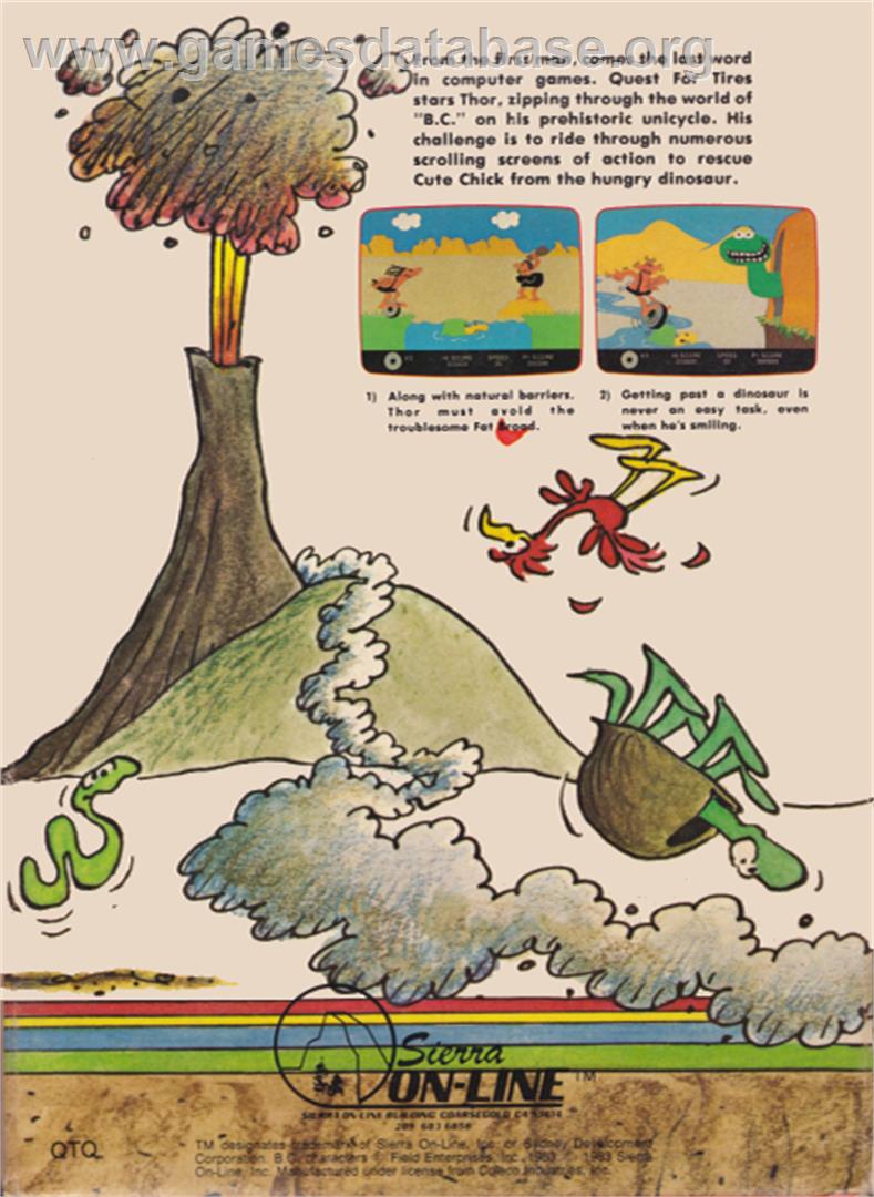BC's Quest for Tires - Coleco Vision - Artwork - Box Back