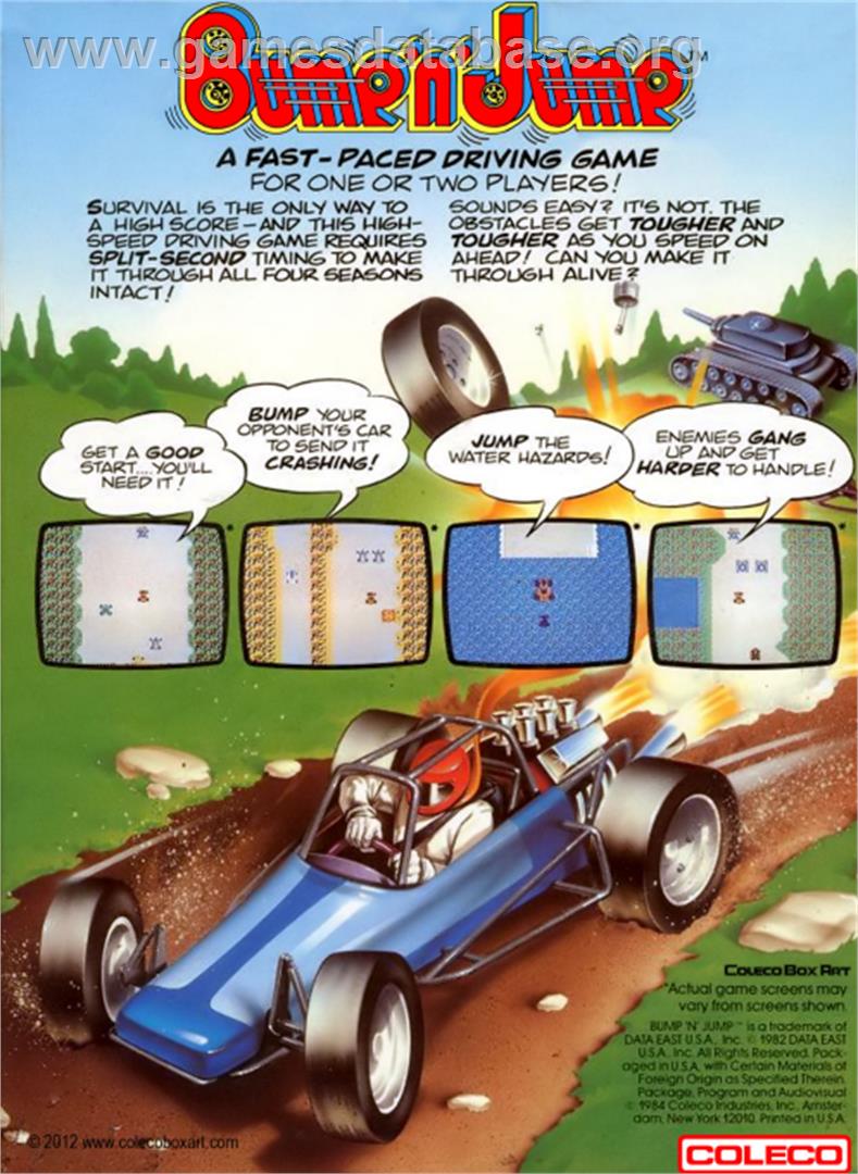 Bump 'n' Jump - Coleco Vision - Artwork - Box Back