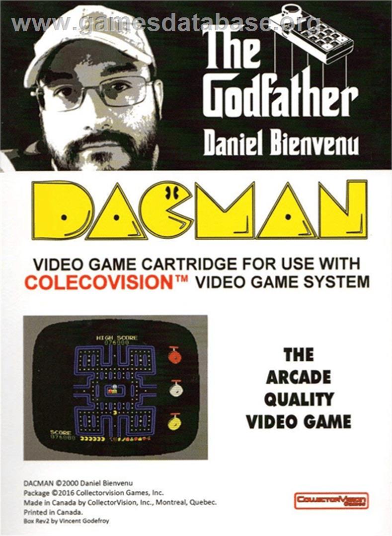 Dacman - Coleco Vision - Artwork - Box Back