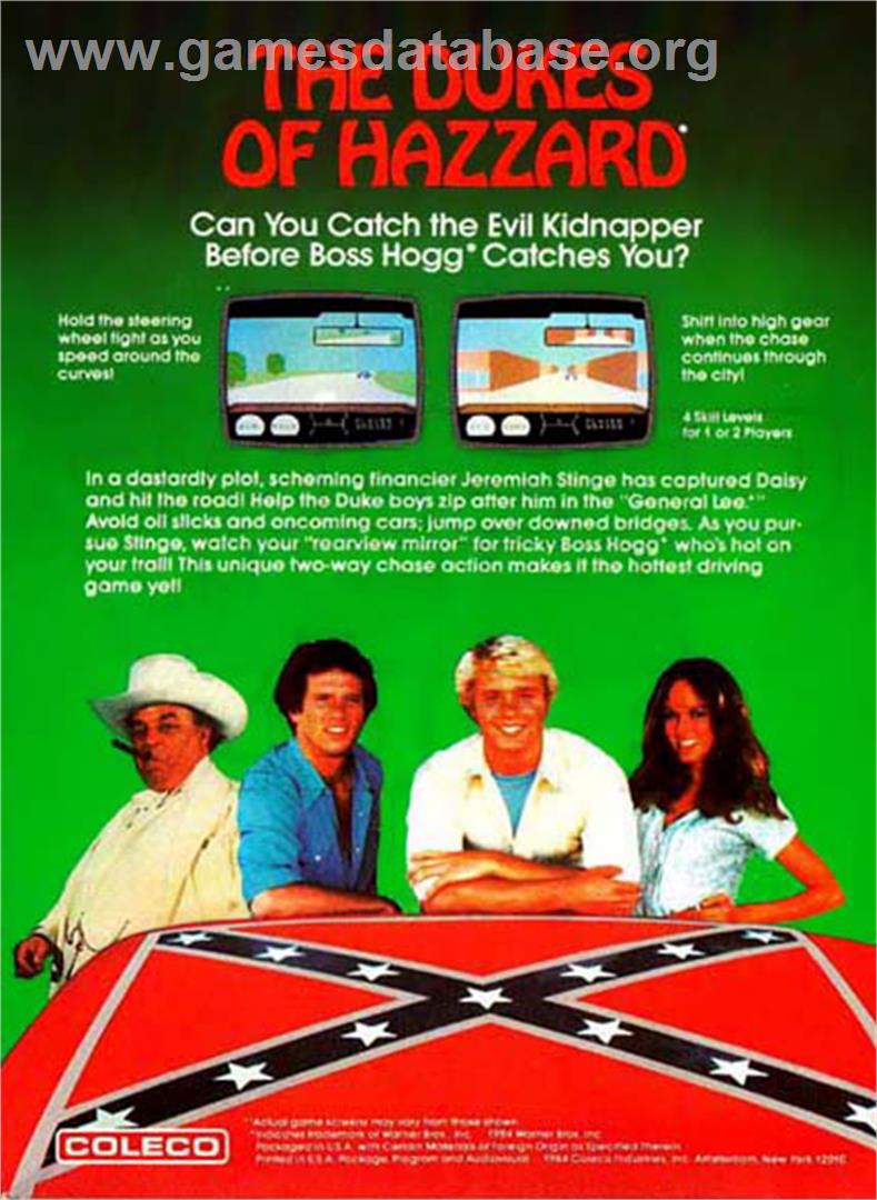 Dukes of Hazzard - Coleco Vision - Artwork - Box Back