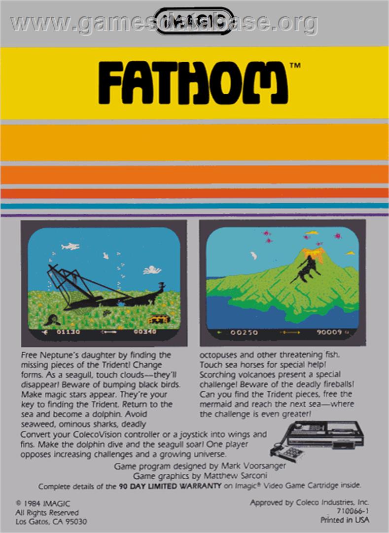 Fathom - Coleco Vision - Artwork - Box Back