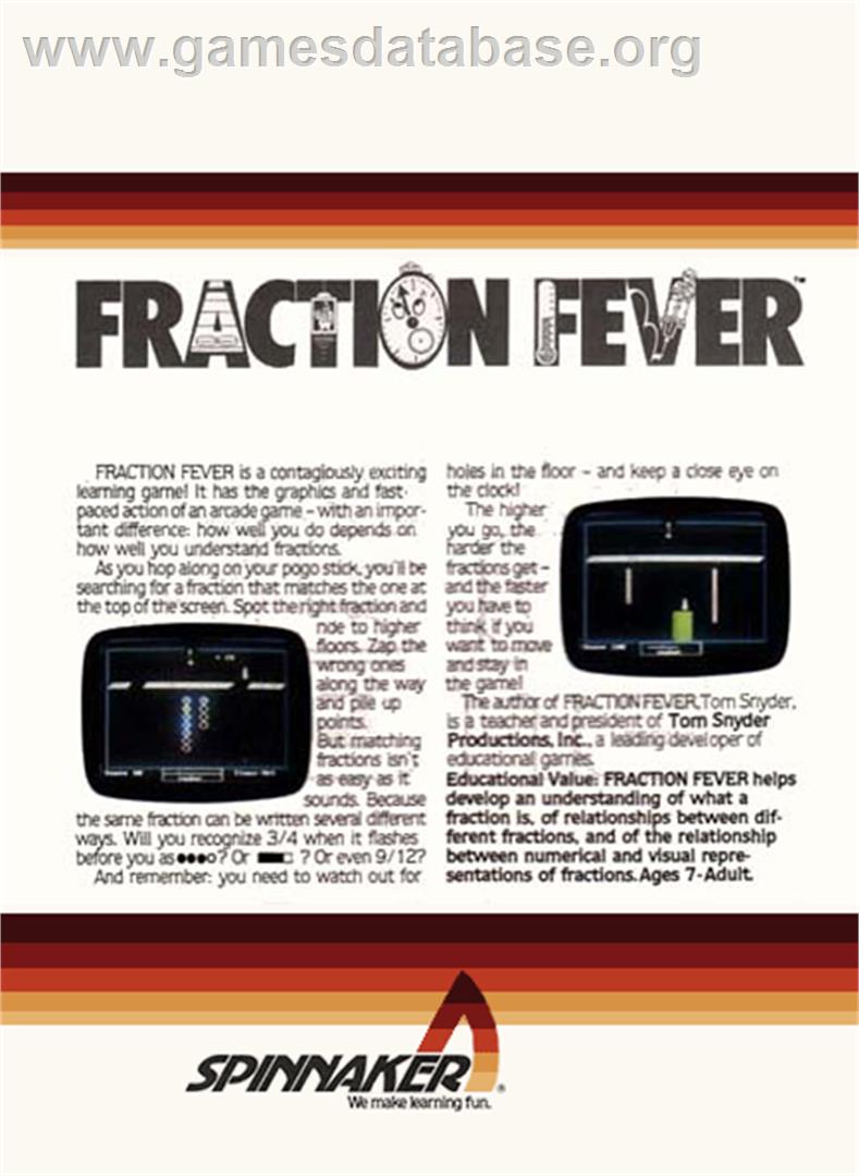 Fraction Fever - Coleco Vision - Artwork - Box Back