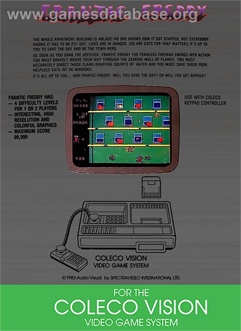 Frantic Freddy - Coleco Vision - Artwork - Box Back