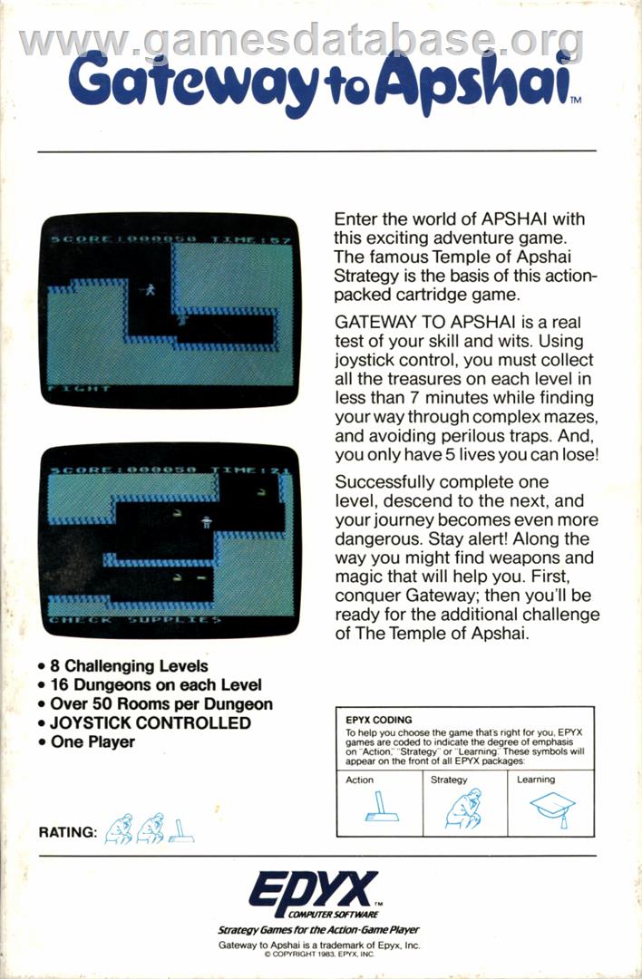 Gateway to Apshai - Coleco Vision - Artwork - Box Back
