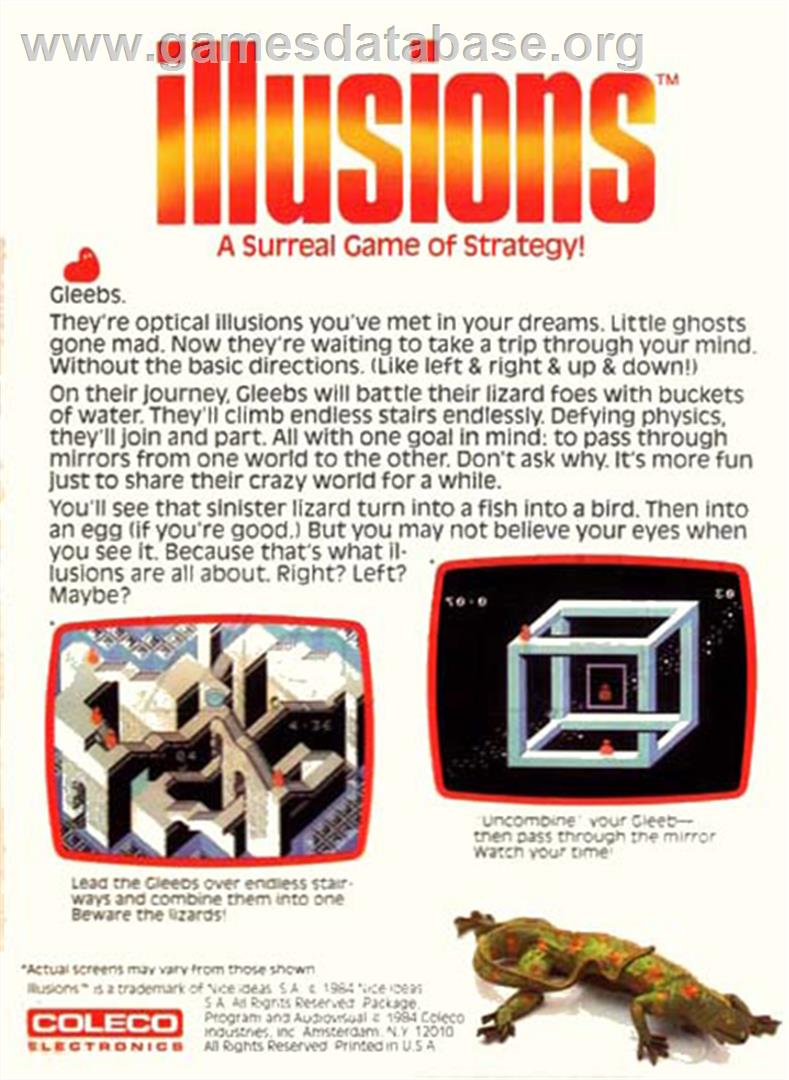 Illusions - Coleco Vision - Artwork - Box Back