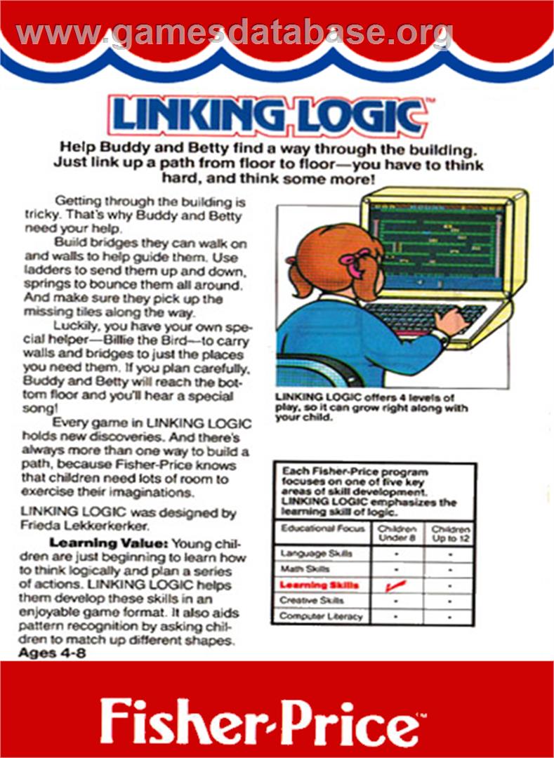 Linking Logic - Coleco Vision - Artwork - Box Back