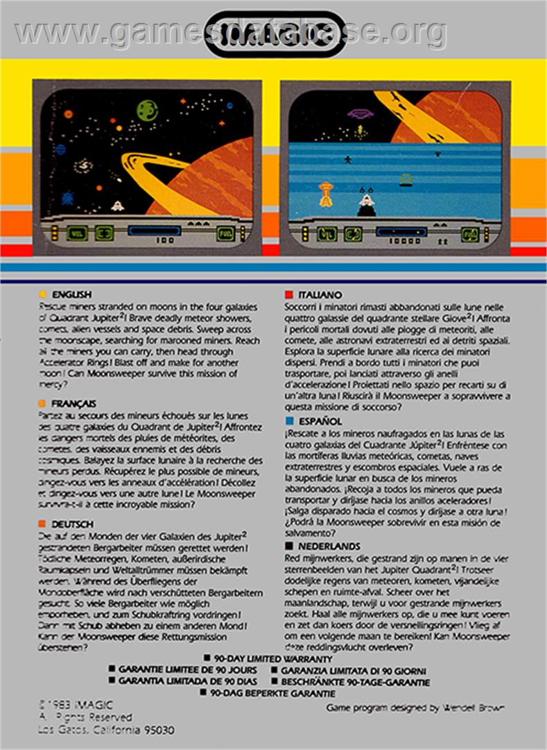 Moonsweeper - Coleco Vision - Artwork - Box Back