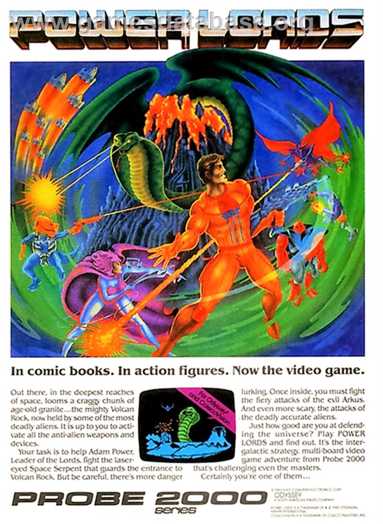 Power Lords: Quest for Volcan - Coleco Vision - Artwork - Box Back