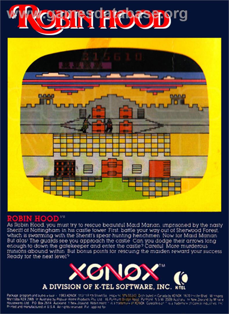Robin Hood - Coleco Vision - Artwork - Box Back