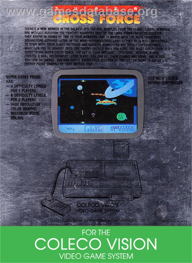 Super Cross Force - Coleco Vision - Artwork - Box Back