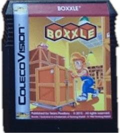 Cartridge artwork for Boxxle on the Coleco Vision.