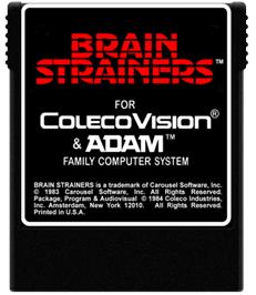 Cartridge artwork for Brain Strainers on the Coleco Vision.
