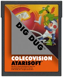 Cartridge artwork for Dig Dug on the Coleco Vision.