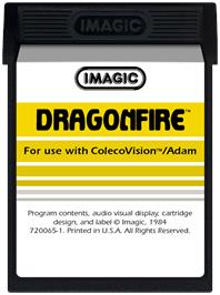 Cartridge artwork for Dragonfire on the Coleco Vision.