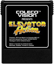Cartridge artwork for Elevator Action on the Coleco Vision.