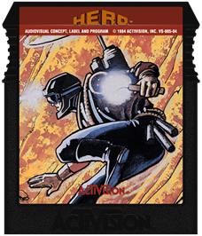 Cartridge artwork for H.E.R.O. - Helicopter Emergency Rescue Operation on the Coleco Vision.