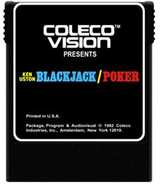 Cartridge artwork for Ken Uston Blackjack/poker on the Coleco Vision.