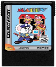 Cartridge artwork for Mappy on the Coleco Vision.