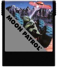 Cartridge artwork for Moon Patrol on the Coleco Vision.