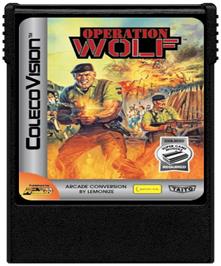 Cartridge artwork for Operation Wolf on the Coleco Vision.
