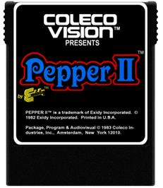 Cartridge artwork for Pepper II on the Coleco Vision.